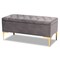 Baxton Studio Valere Grey Velvet Upholstered Gold Finished Tufted Storage Ottoman 162-10462 - alternate 1
